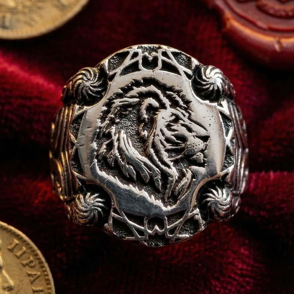 Aslan Yeleli Erkek Gümüş YüzükPlain Ring