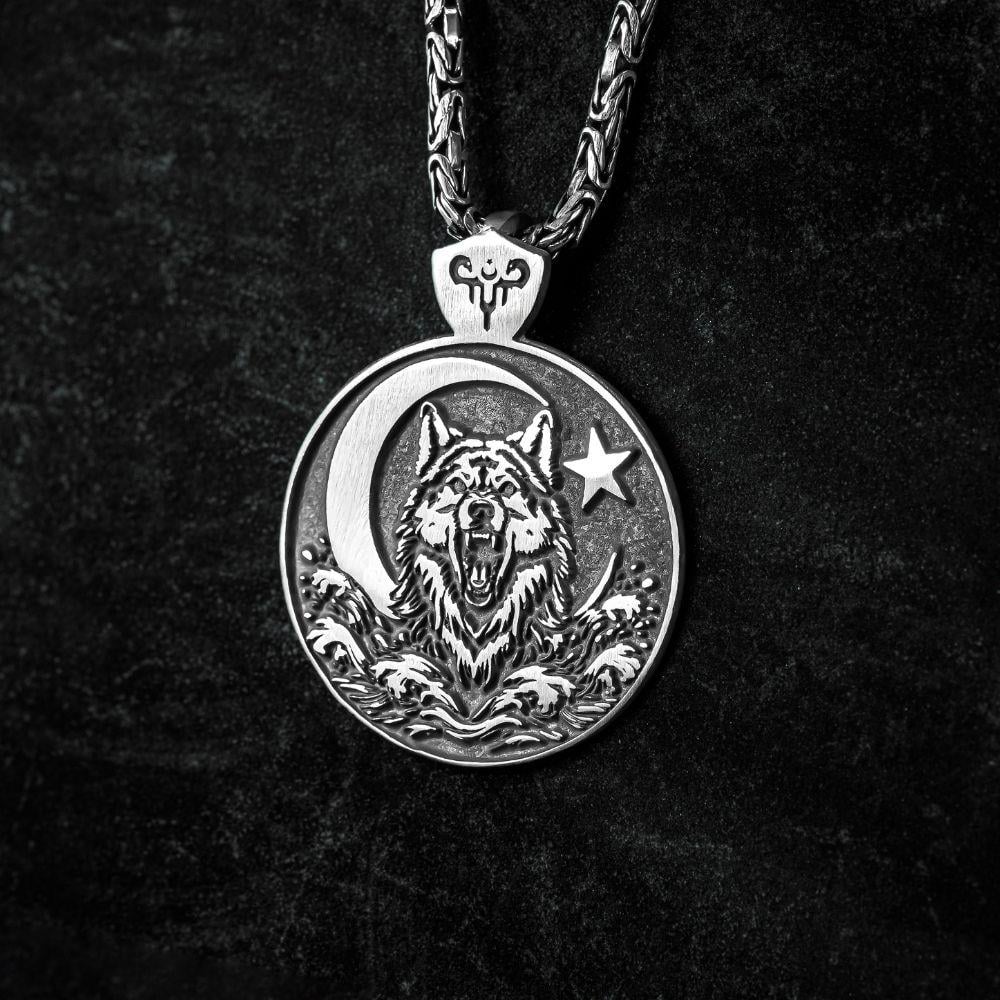 Ay Yıldız Koruyucusu Gümüş Kolye