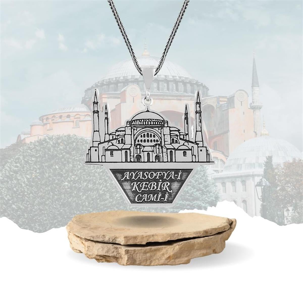 Ayasofya-i Kebir Cami-i Şerif Gümüş Kolye