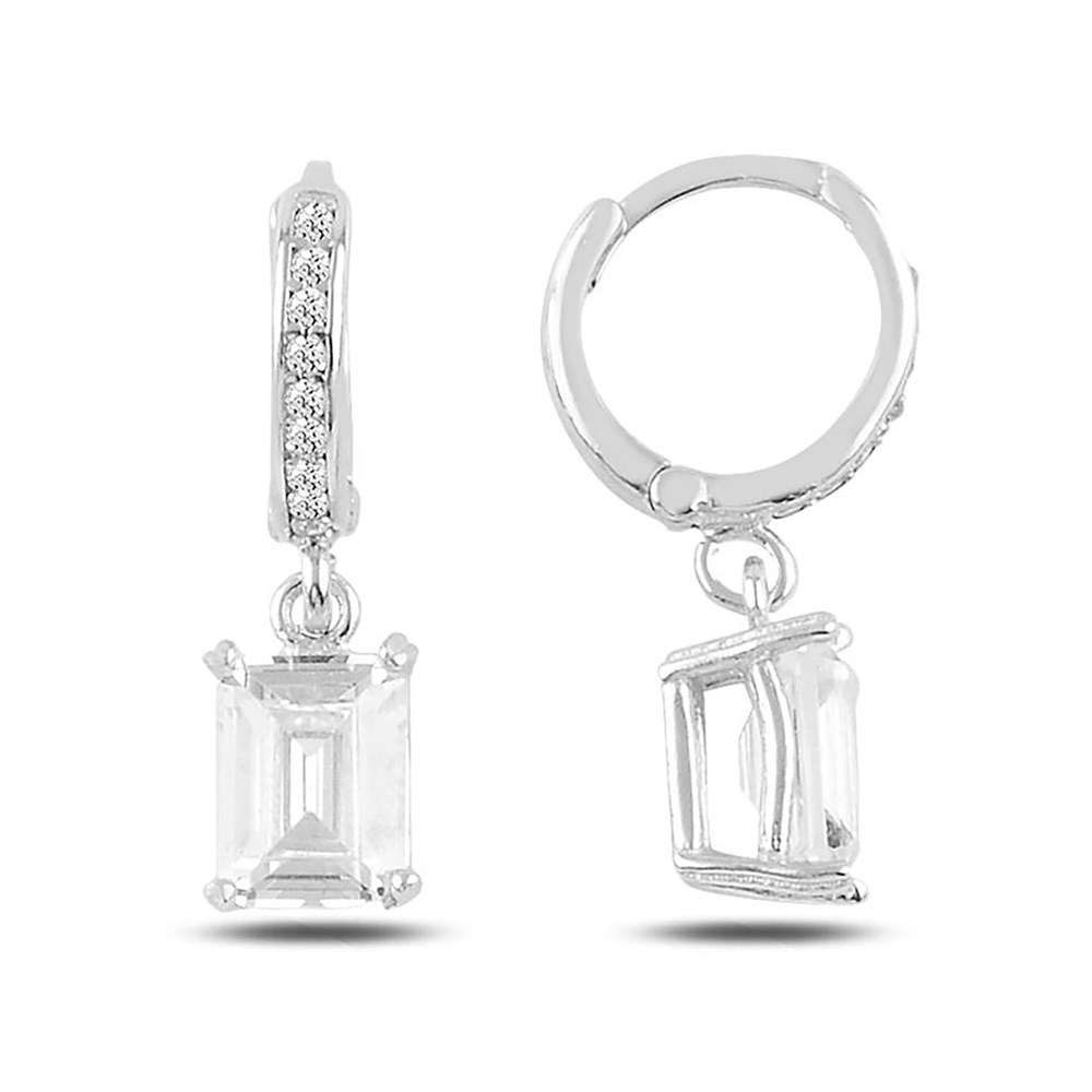 Baget Taşlı Gümüş Bayan Küpe