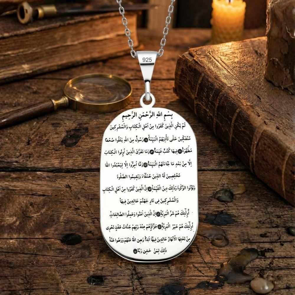 Beyyine Suresi Gümüş KolyeDualı Kolye