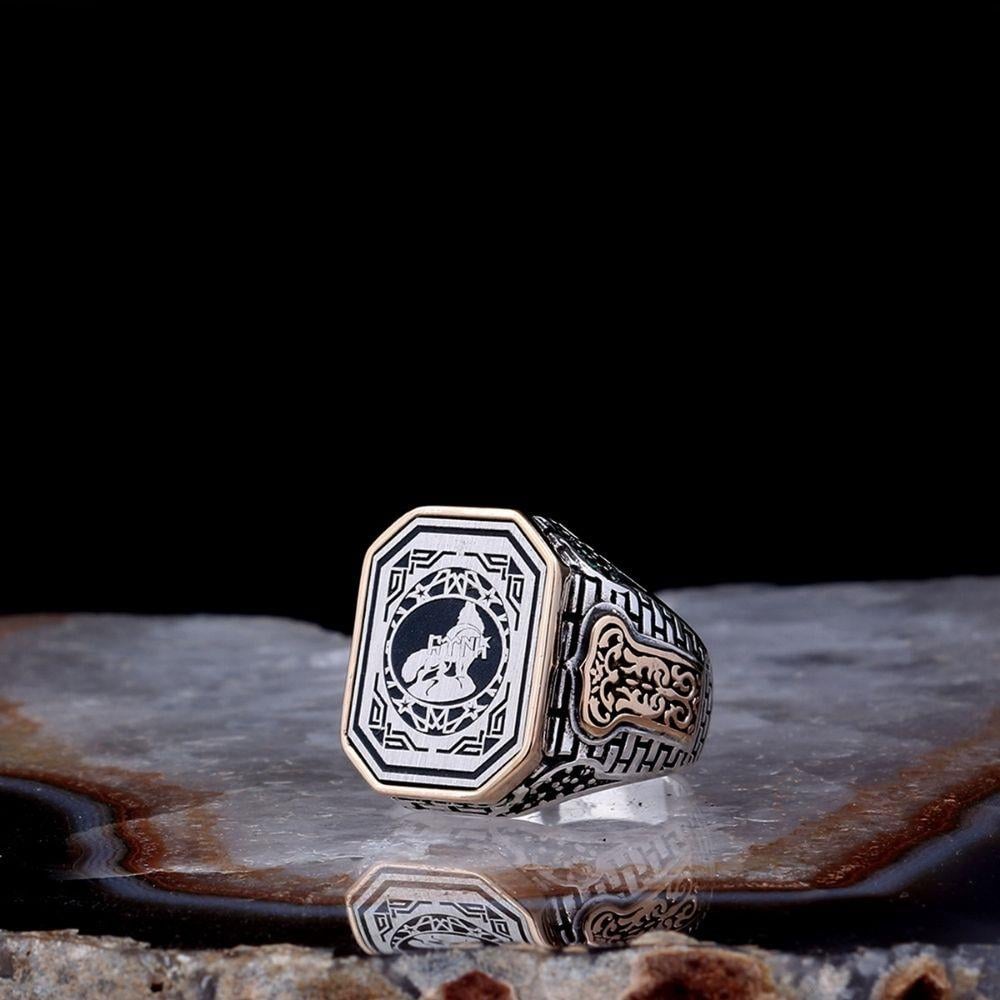 Bozkurt Göktürkçe Türk Yazılı Gümüş Yüzük