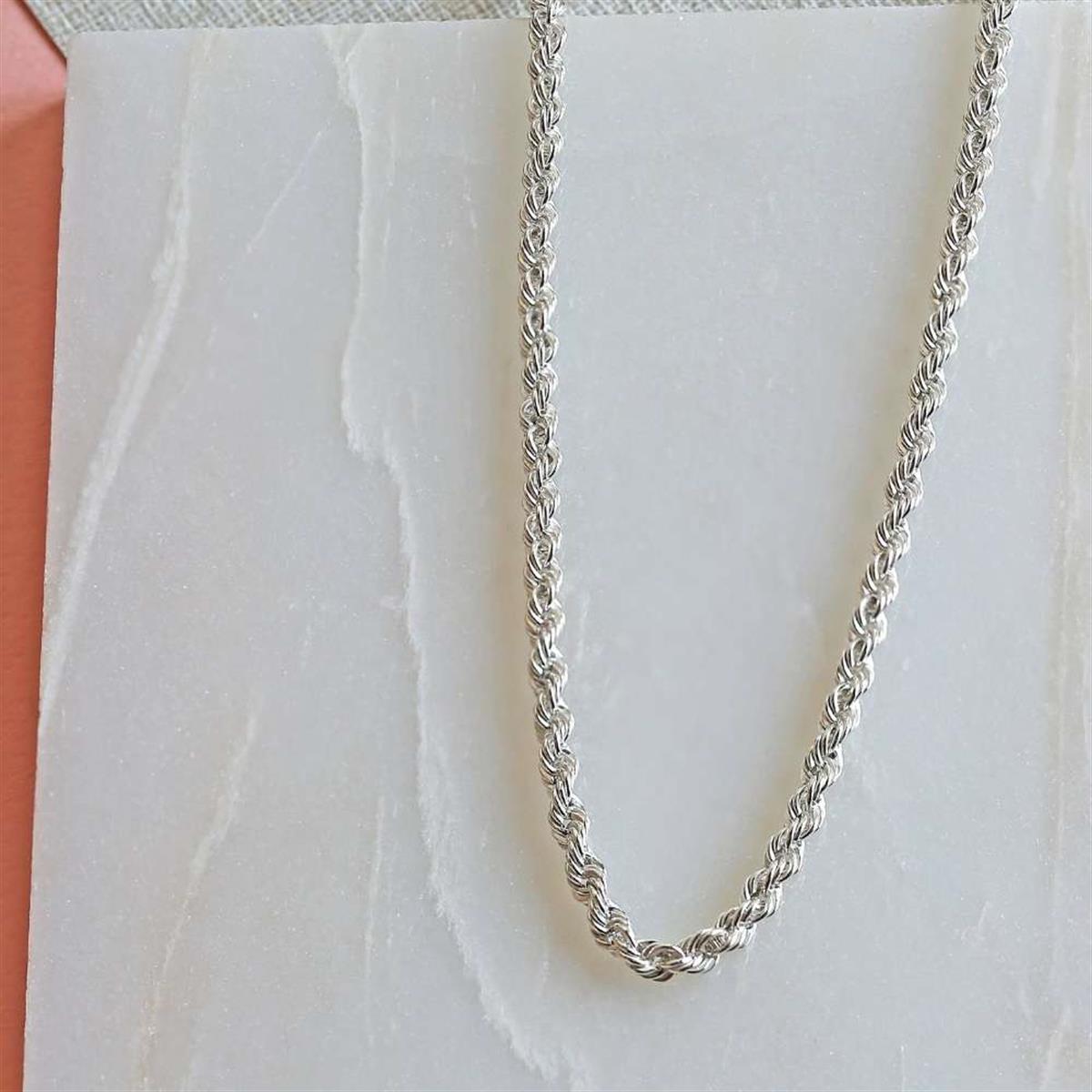 Burgulu Kadın Gümüş Zincir Silver