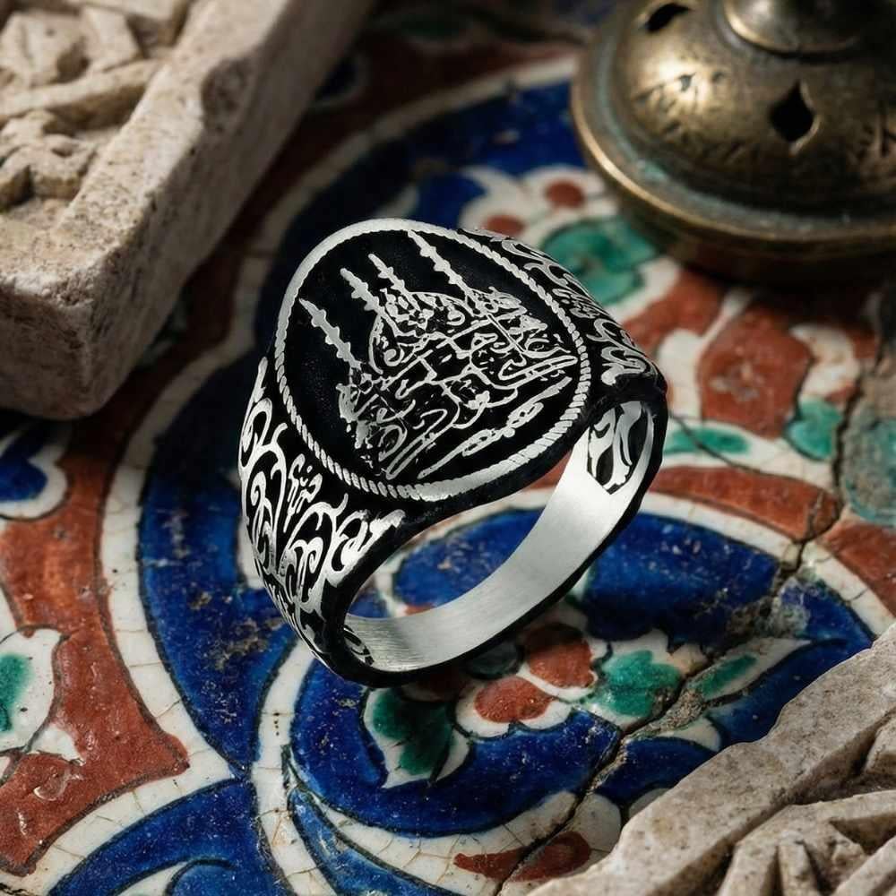 Cami Motifli Gümüş Yüzükİslami Yüzükler