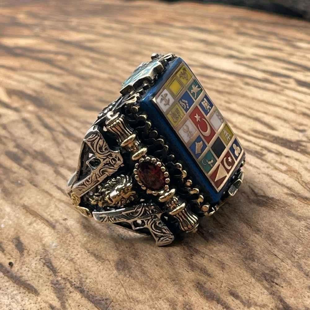 Çift Tabanca 16 Türk Devleti Gümüş Yüzük16 Türk Devleti Yüzük