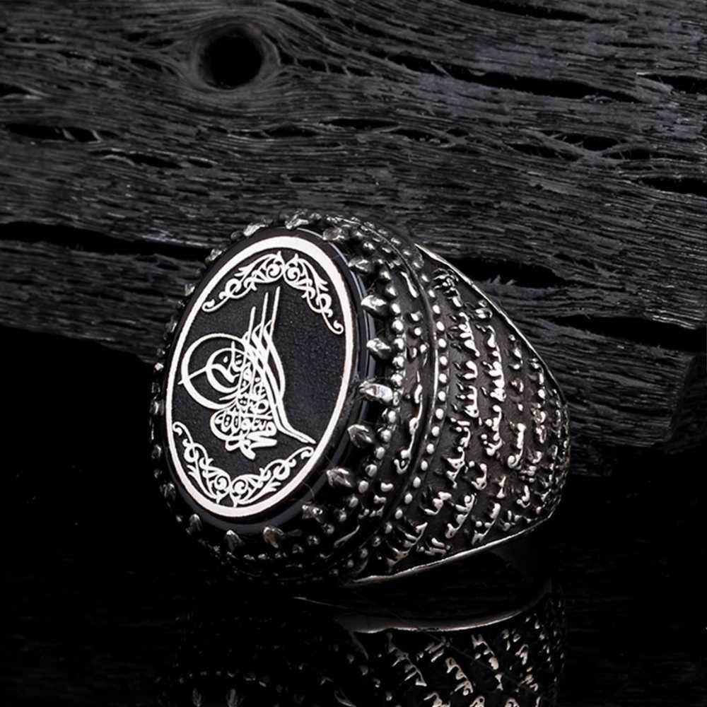 Dualı Tasarım Osmanlı Tuğrası Gümüş YüzükTuğra Yüzük