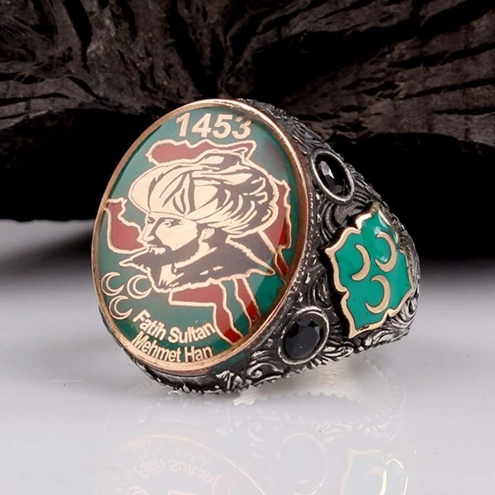 Fatih Sultan Mehmet Han Özel Üretim Gümüş YüzükOsmanlı Yüzükleri