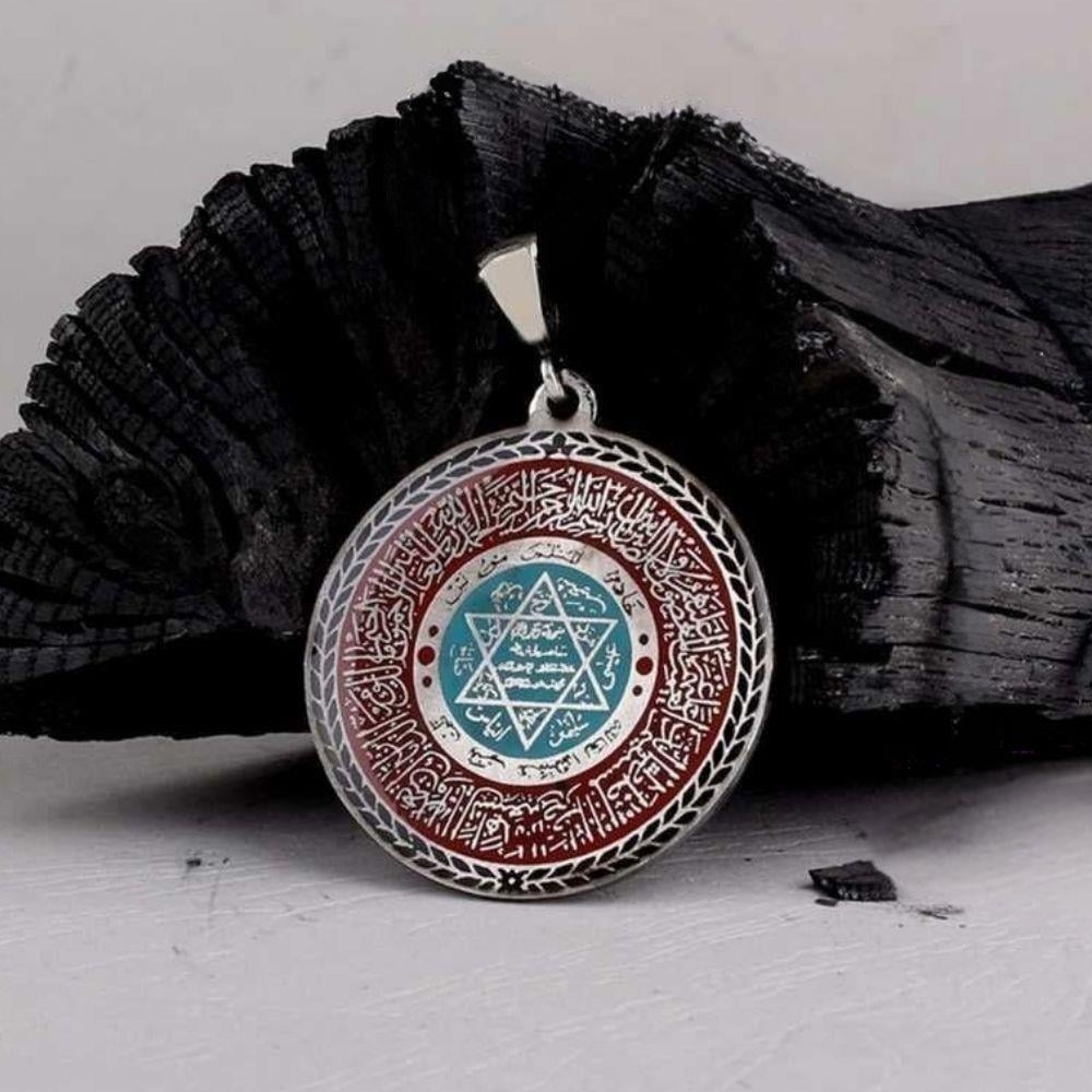 Fatiha Mührü Süleyman İşlemeli Gümüş Kolye UcuKolye Ucu