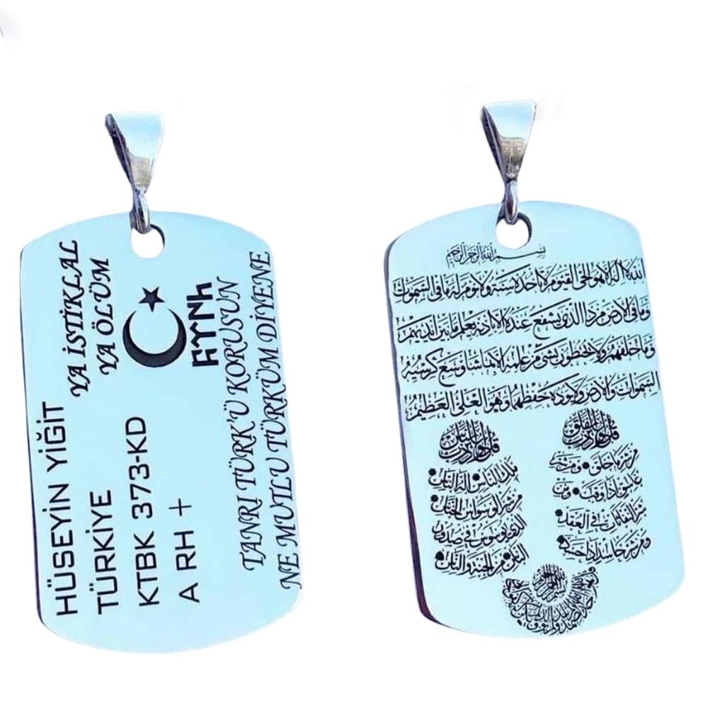 Gümüş Askeri Künye UcuKolye Ucu