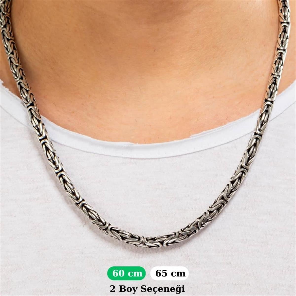 Gümüş Kral Kolye Zincir 6mm