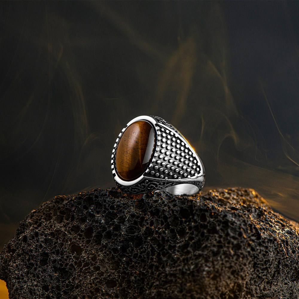 Silver Tiger Eye Handmade Silver Ring
