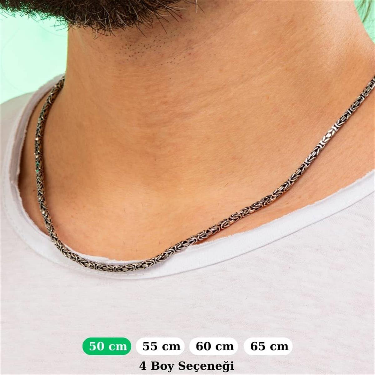 Kare Kral Gümüş Kolye Zinciri 2.8mm