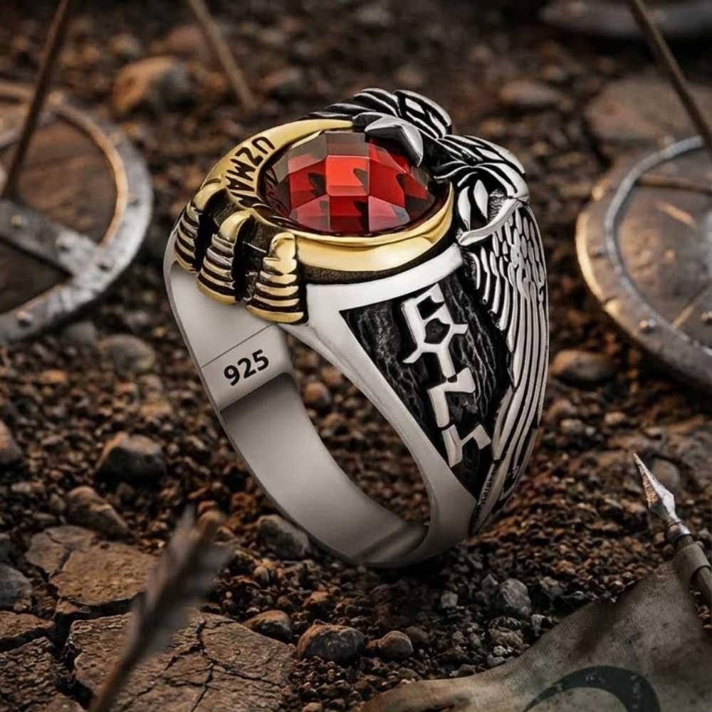 Kenar İşlemeli Uzman Çavuş Gümüş YüzükUzman Çavuş Yüzükleri