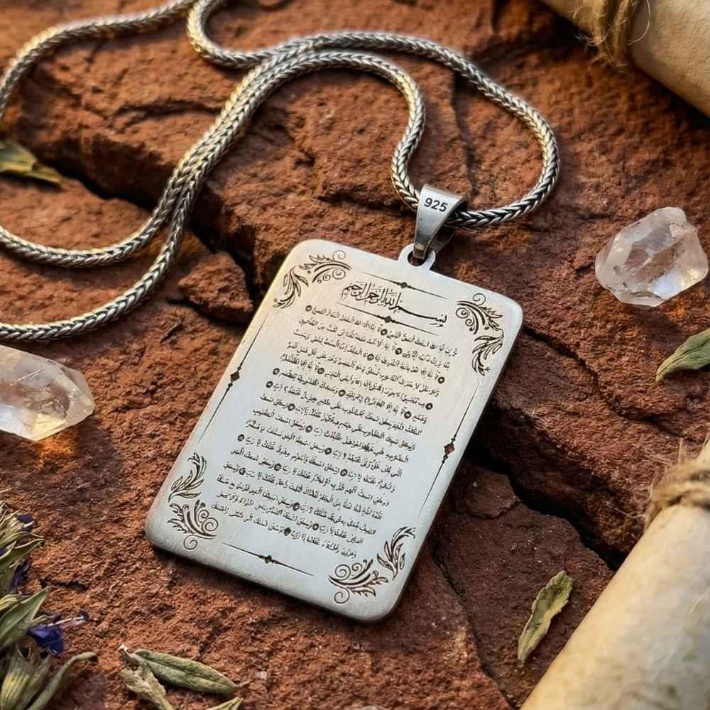 Kenzül Arş Duası Gümüş KolyeDualı Kolye