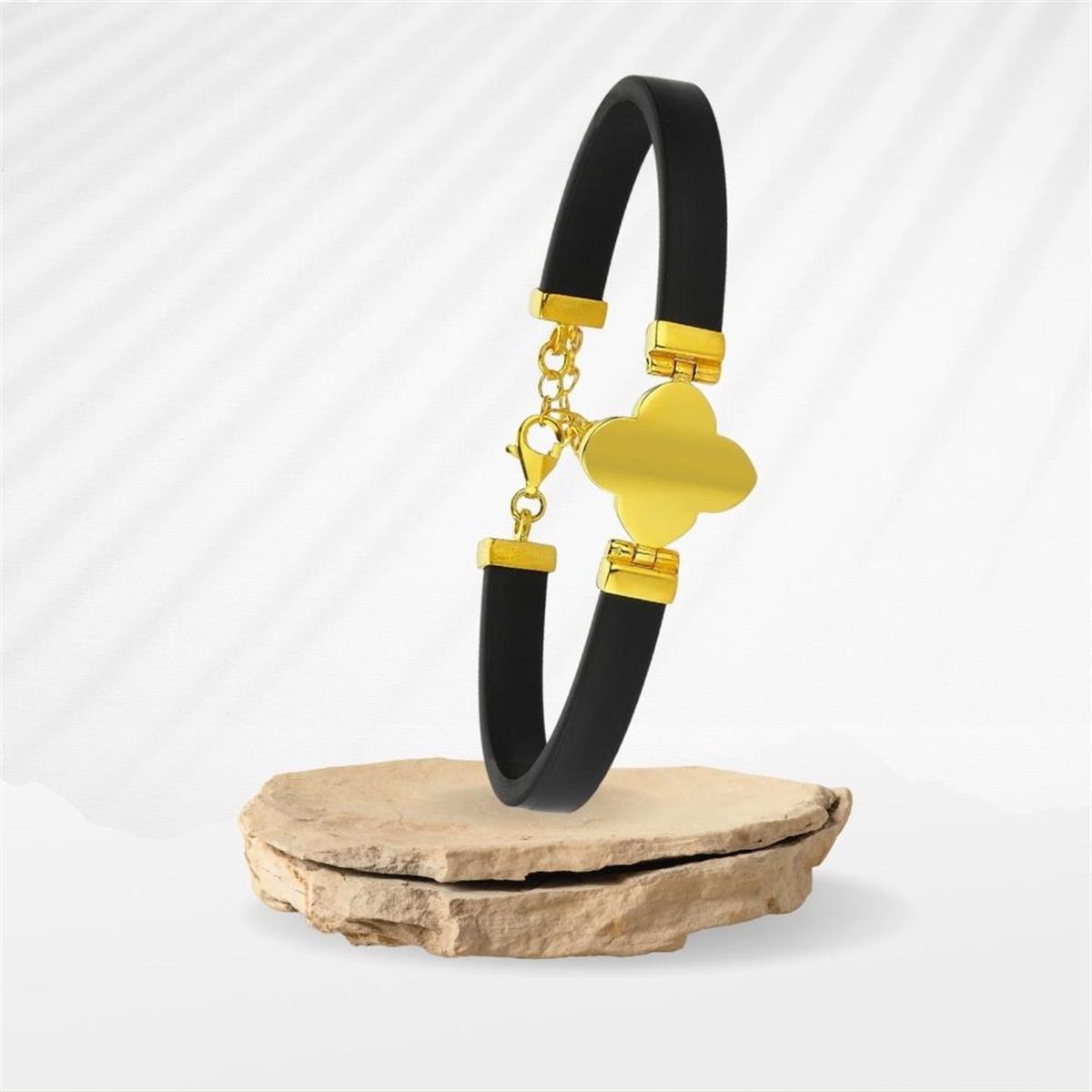 Kişiye Özel Harf Bayan Gümüş Bileklik Gold