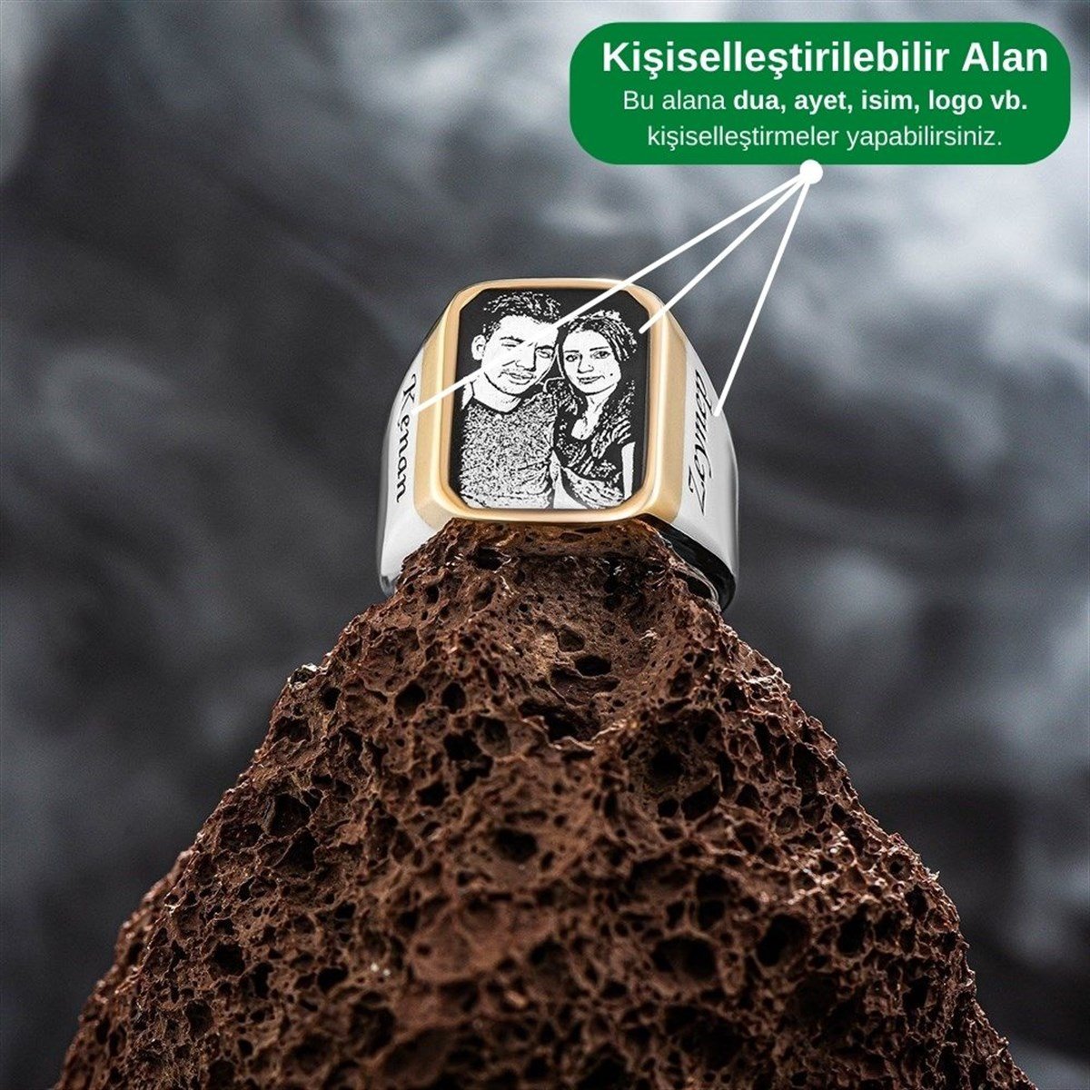 Kişiye Özel Resimli Gümüş Yüzük