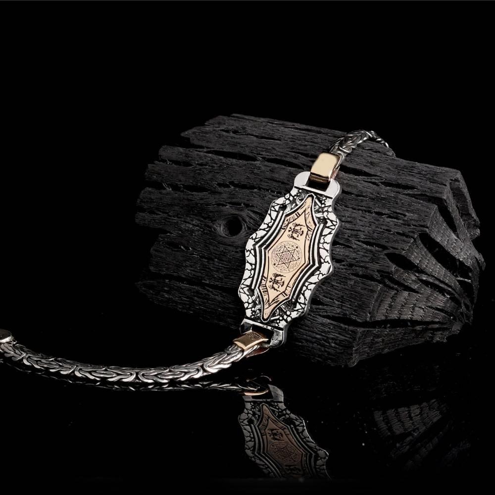 Kral Zincirli Mührü Süleyman Gümüş BileklikErkek Bileklik