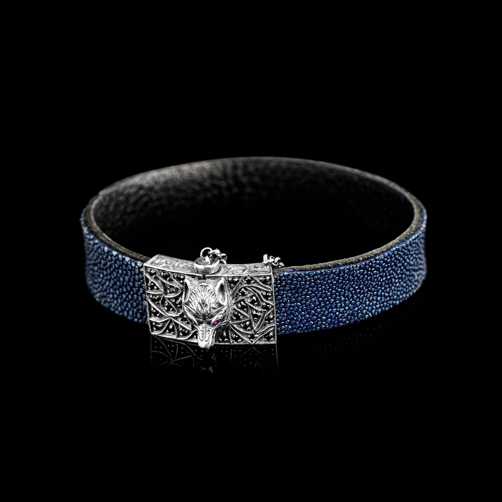 Kurt Kafası Deri Bileklik