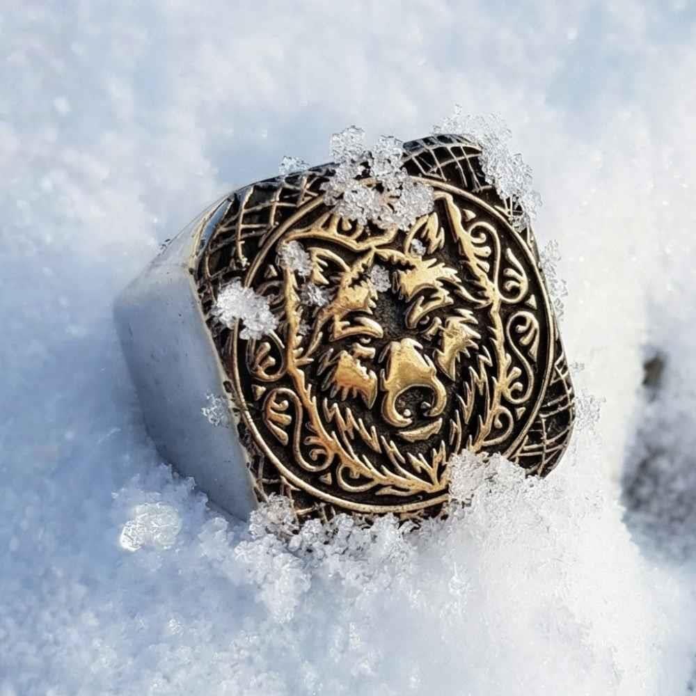 Kurt Motifli Kenarları Düz Gümüş YüzükTaşsız Yüzükler