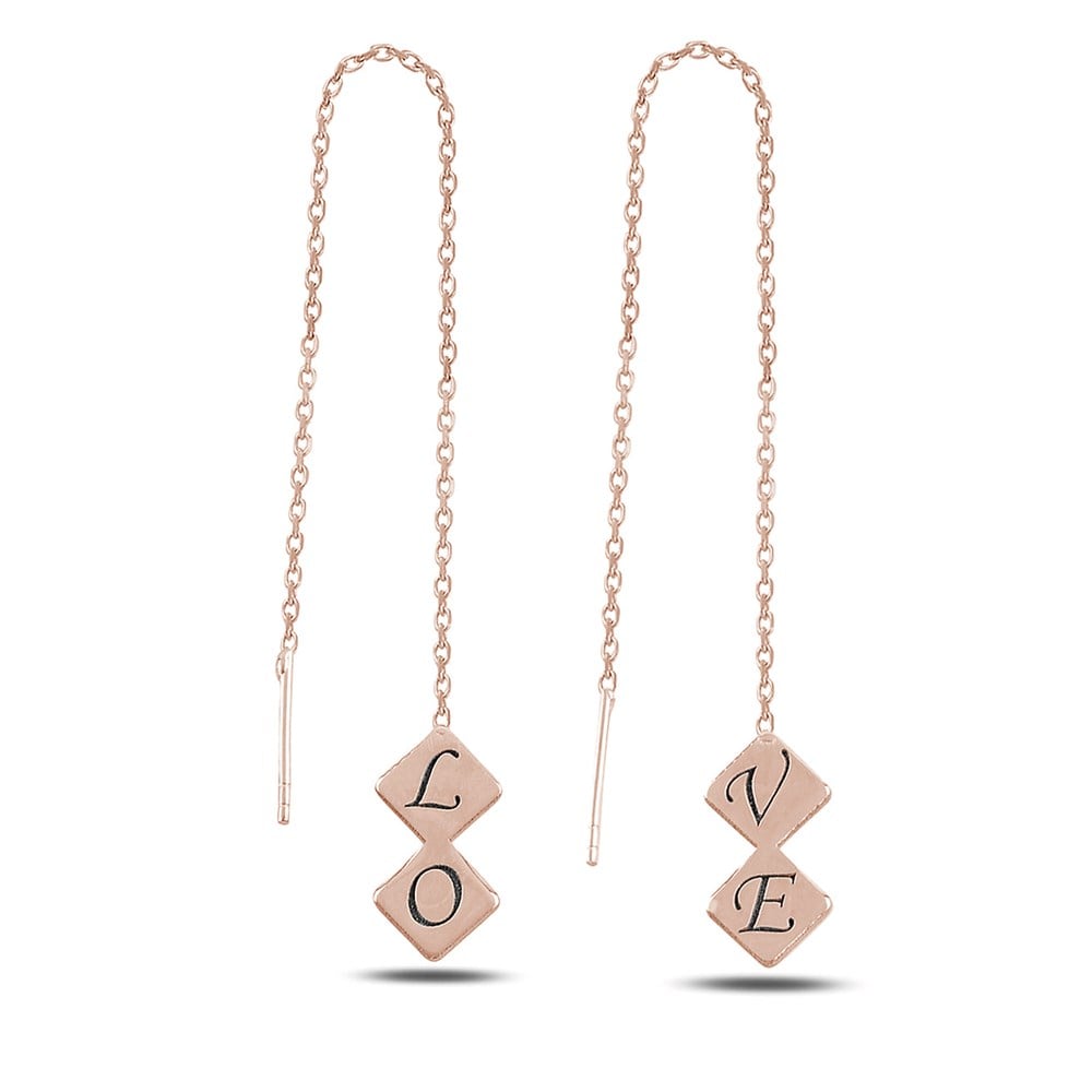 Love Sallantılı Kadın Gümüş Küpe Rose