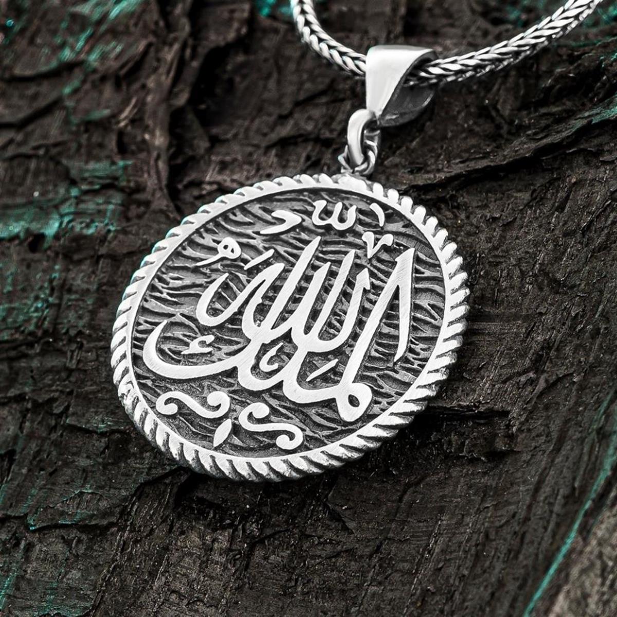 Mülkü Allah Yazılı Gümüş Kolye