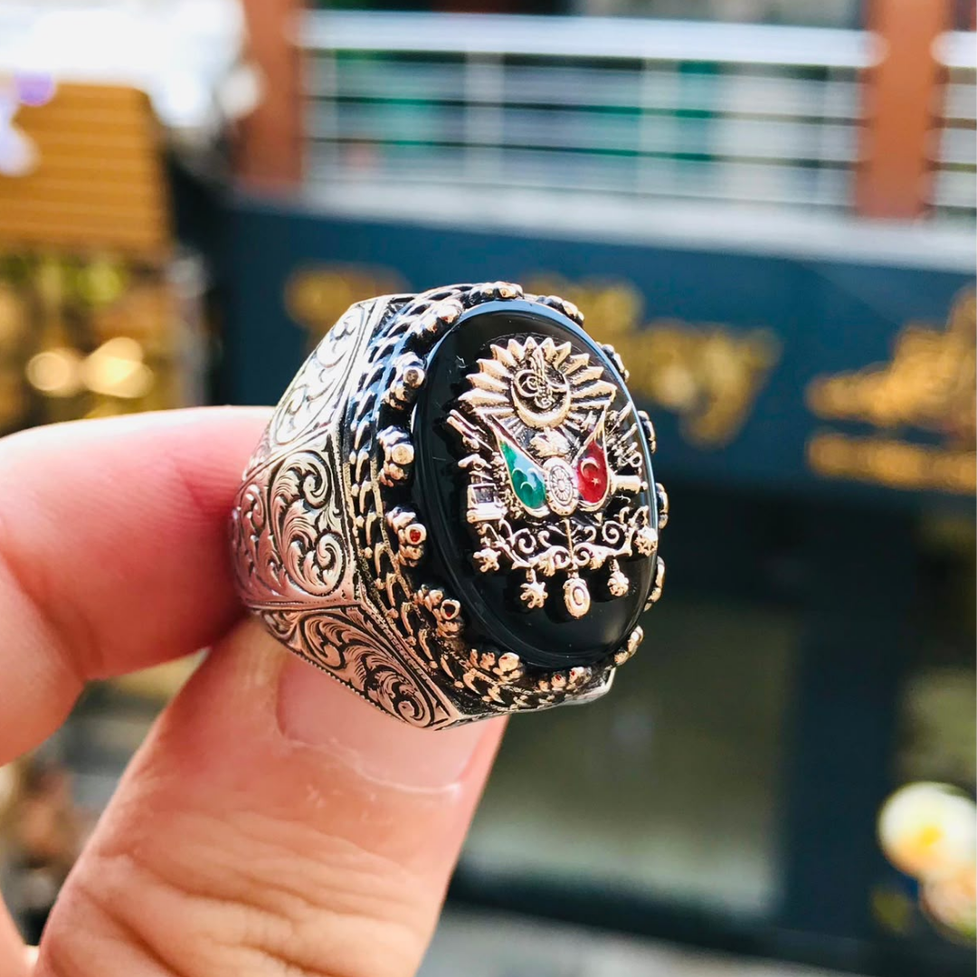 Osmanlı Devlet Armalı Gümüş Erkek YüzükOsmanlı Yüzükleri