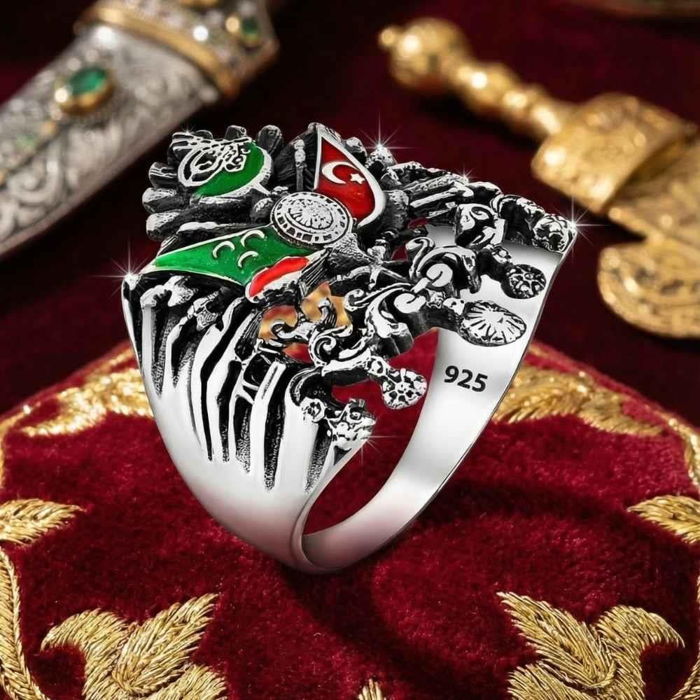 Osmanlı Devlet Armalı Gümüş Erkek YüzükOsmanlı Yüzükleri