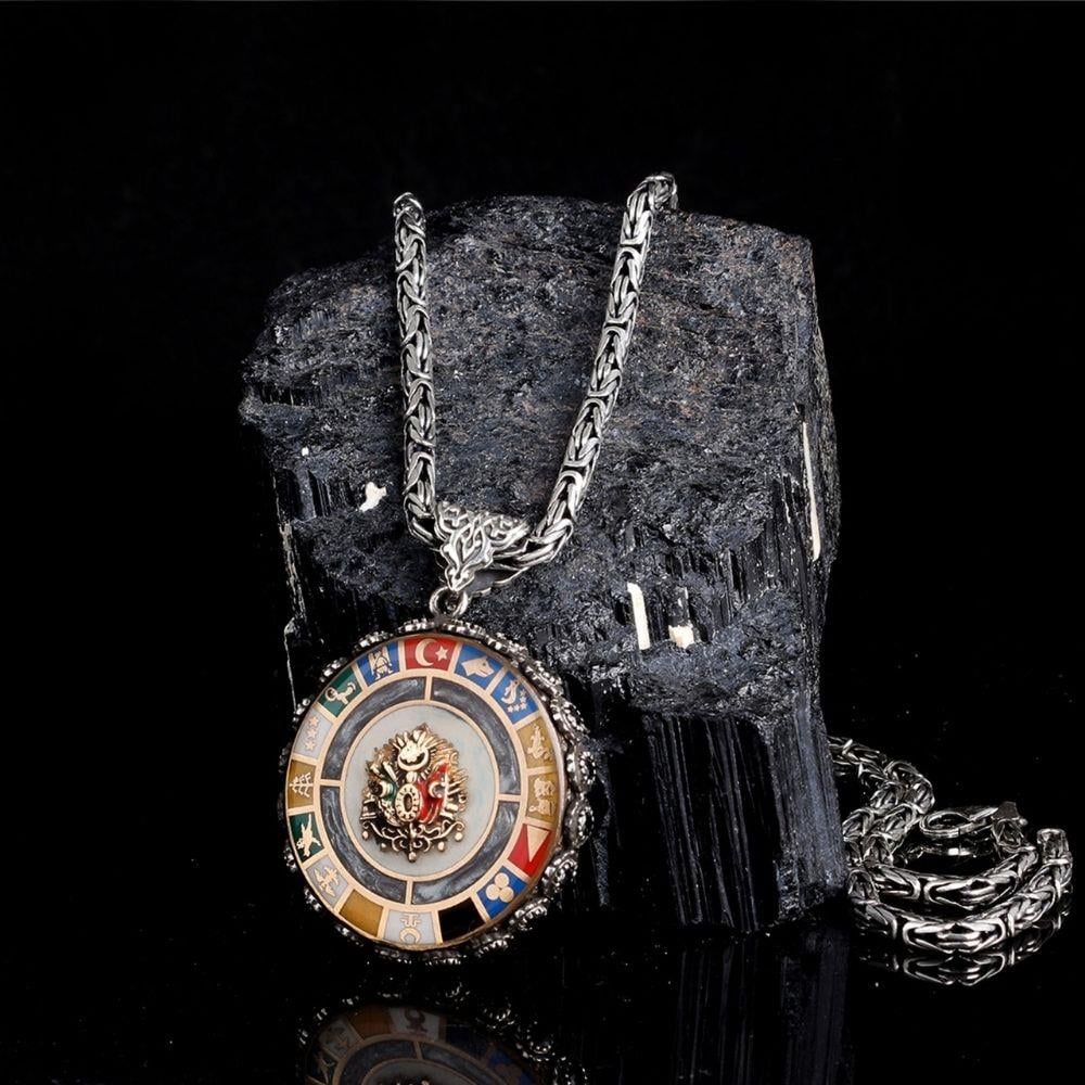 Osmanlı Devlet Arması 16 Türk Devleti Gümüş Kolye