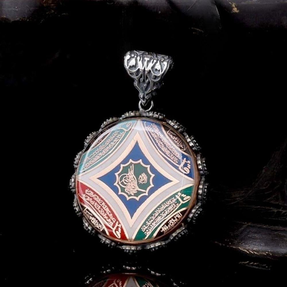 Osmanlı Tuğrası Dualı Gümüş Kolye UcuKolye Ucu