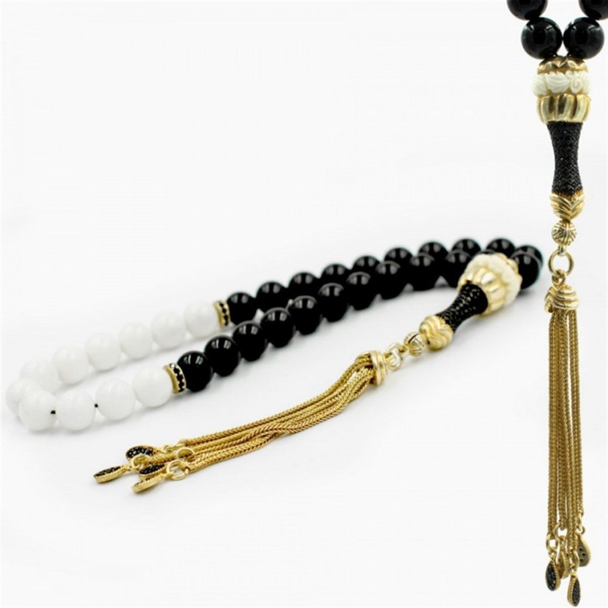 Özel Tasarım İmame Ve Püsküllü Oniks Sedef Taşlı Tesbih