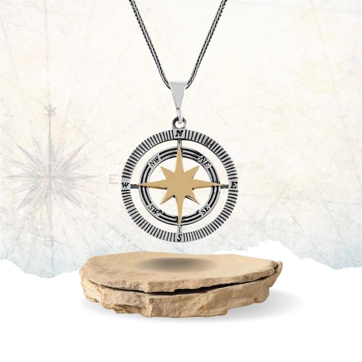 Pusula Gümüş Kolye