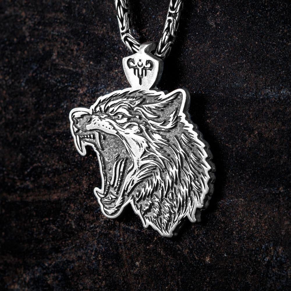 Savaşçı Kurt Model Gümüş Kolye