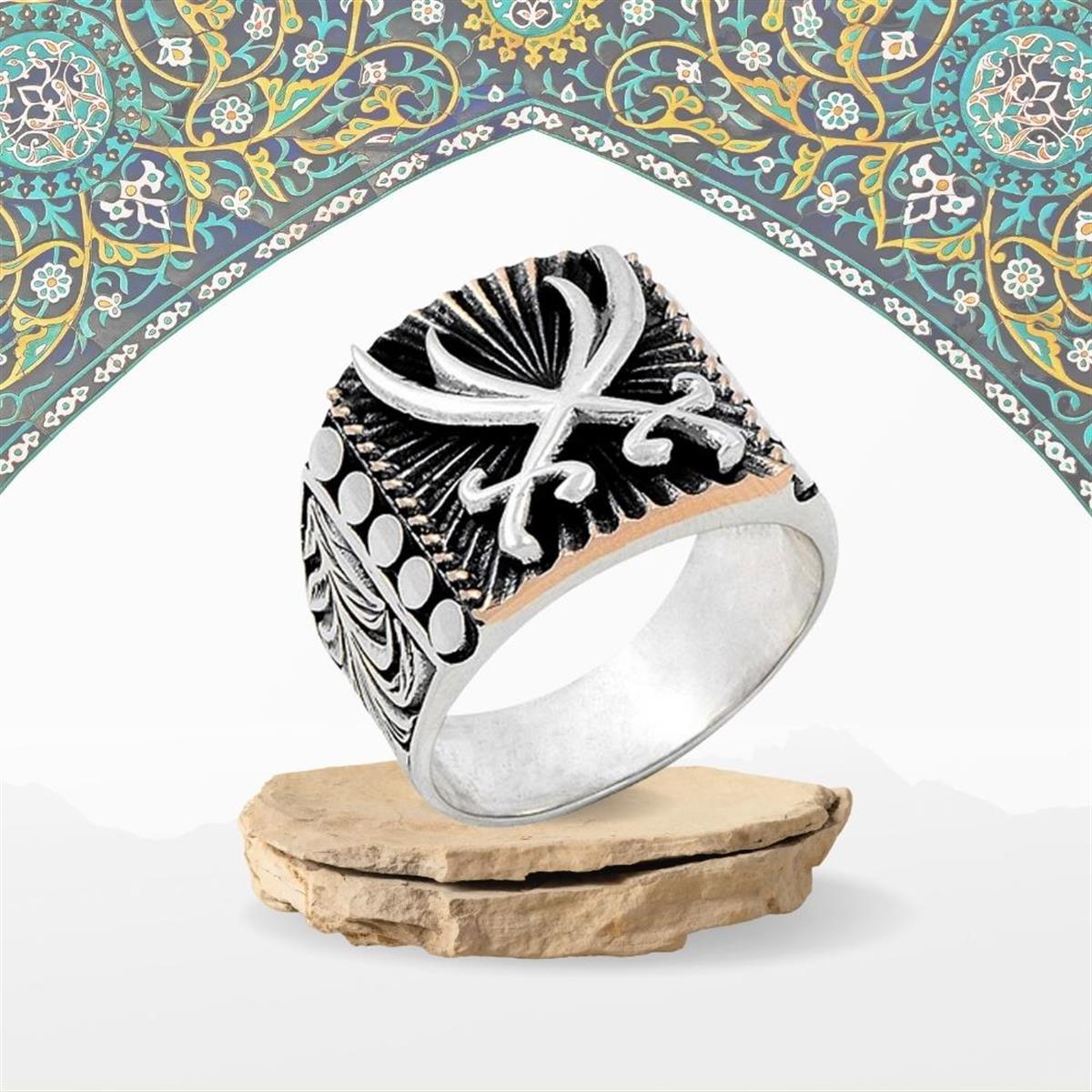 Üç Boyutlu Kılıç Motifli Gümüş Erkek Yüzük