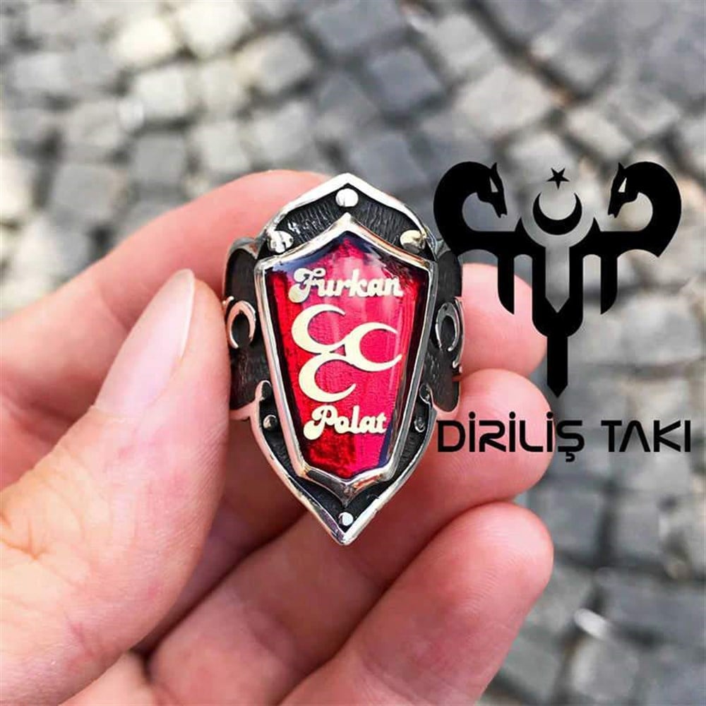 Üç Hilal Model Kişiye Özel Gümüş Erkek Yüzük