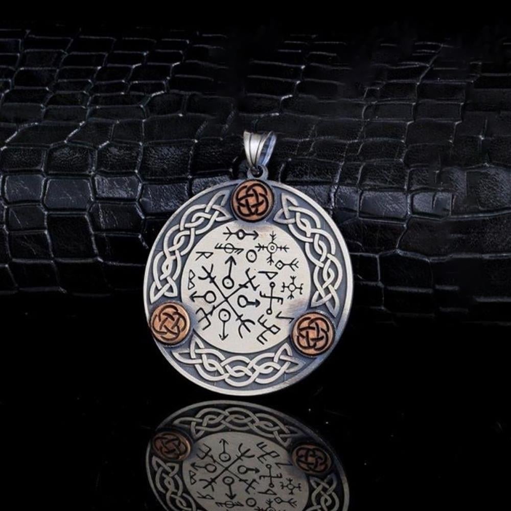 Viking Koruyucu Pusula Gümüş Kolye UcuKolye Ucu