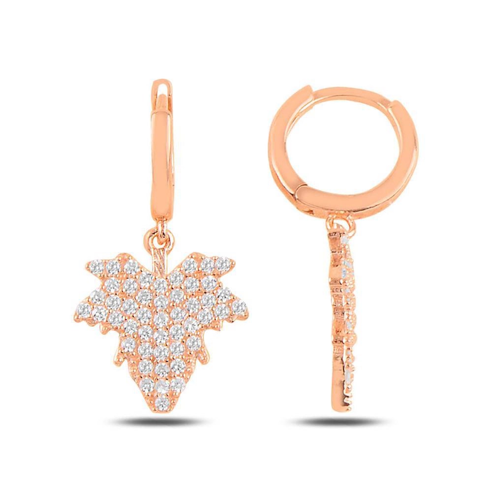 Yaprak Model Gümüş Bayan Küpe