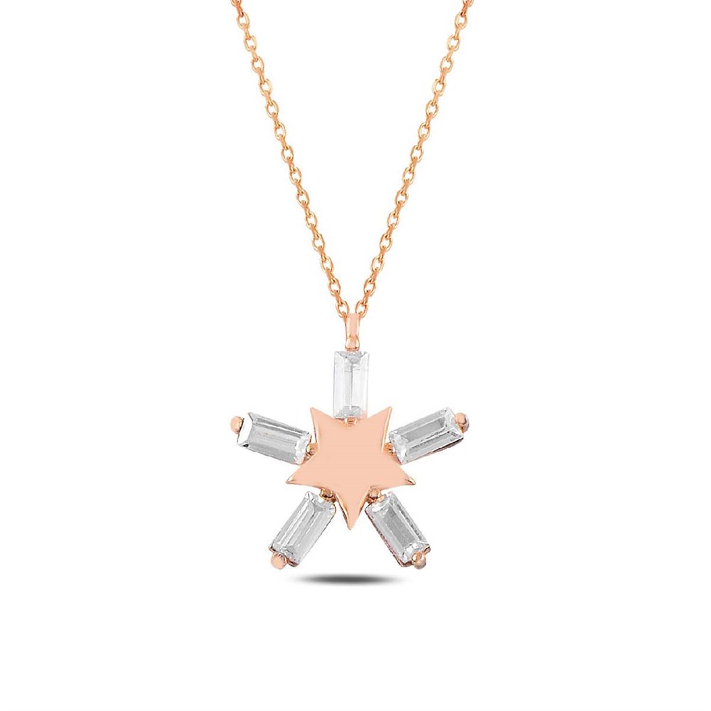 Yıldız Model Baget Taşlı Gümüş Kolye