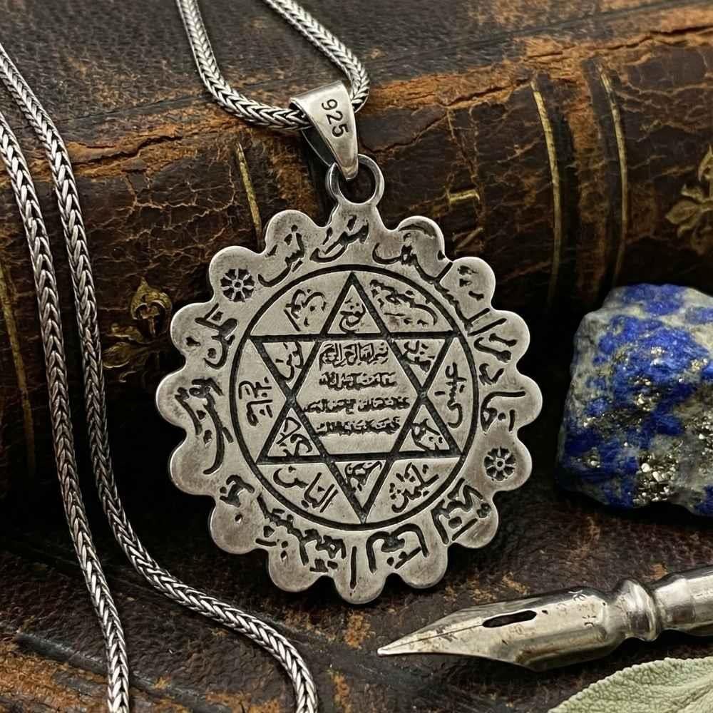 Zarif Kesim Mührü Süleyman Gümüş KolyeSüleyman Mührü Kolye