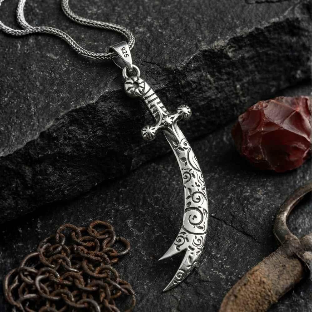 Zülfikar Kılıcı Gümüş KolyeZülfikar Kolye