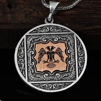 Çift Başlı Kartal Gümüş Kolye