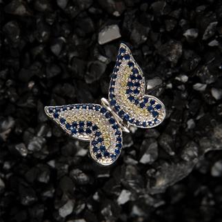Kelebek Model Ayarlanabilir Nazar Boncuğu Gümüş Yüzük