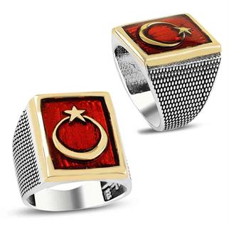 Moon And Star Flag Tv Series Silver Ring