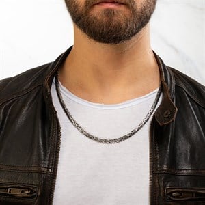 Yassı Kral Gümüş Kolye Zinciri 6mm