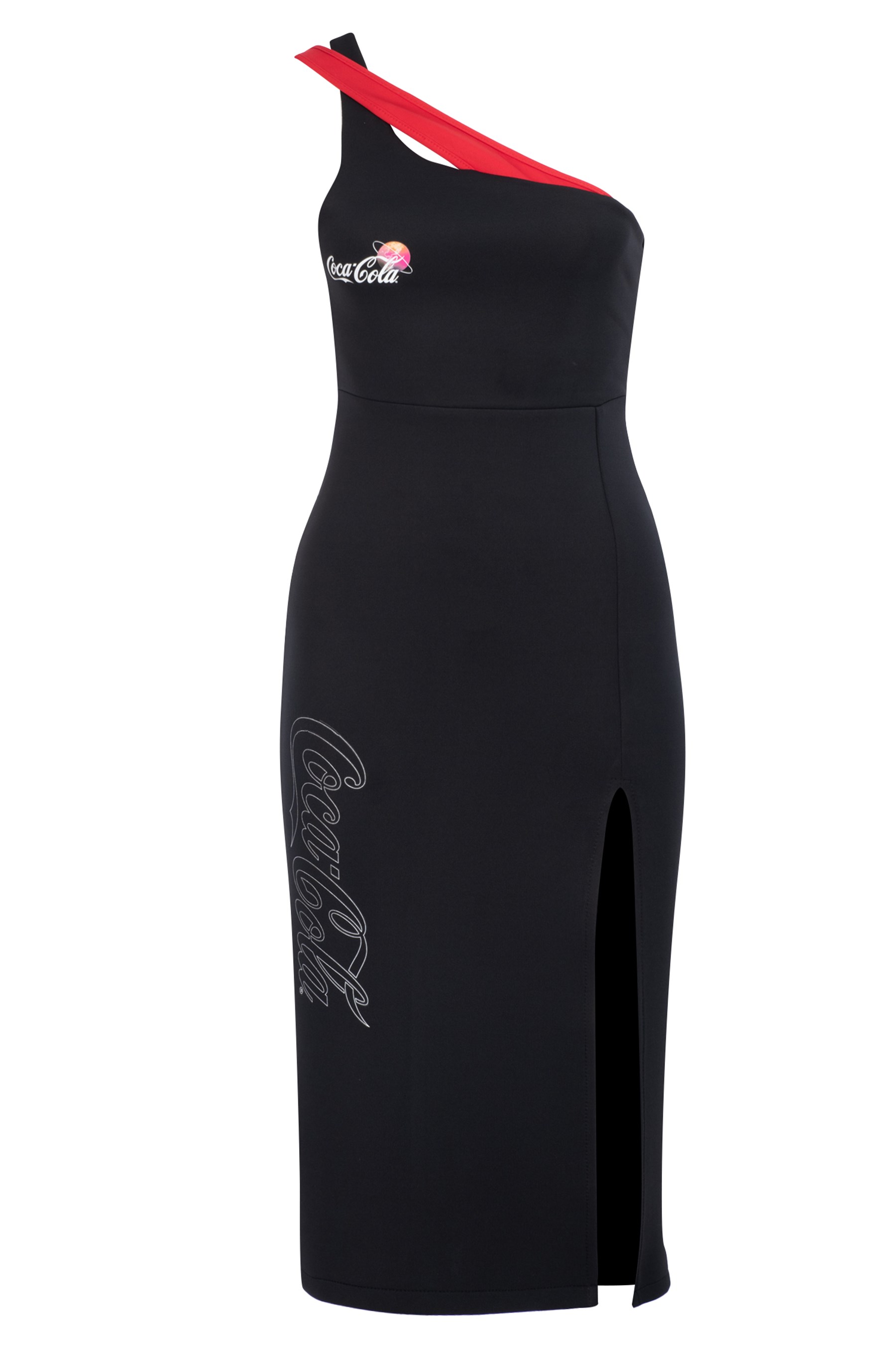 Fineapple & Coca Cola Siyah Midi Elbise 007