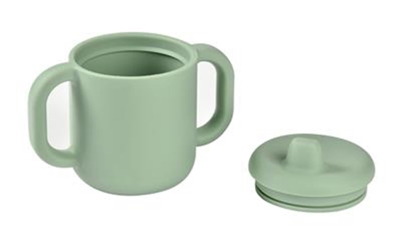 2 Kulplu Silikon Öğrenme Suluğu Sage Green