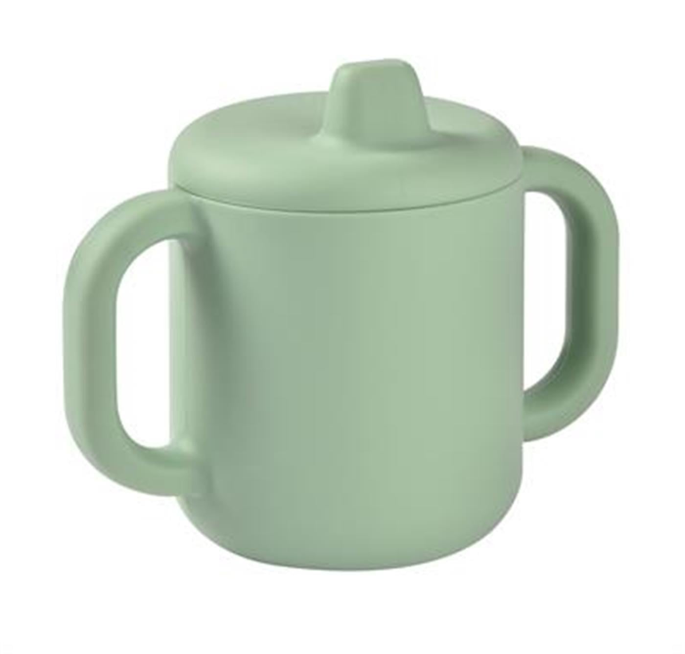 2 Kulplu Silikon Öğrenme Suluğu Sage Green