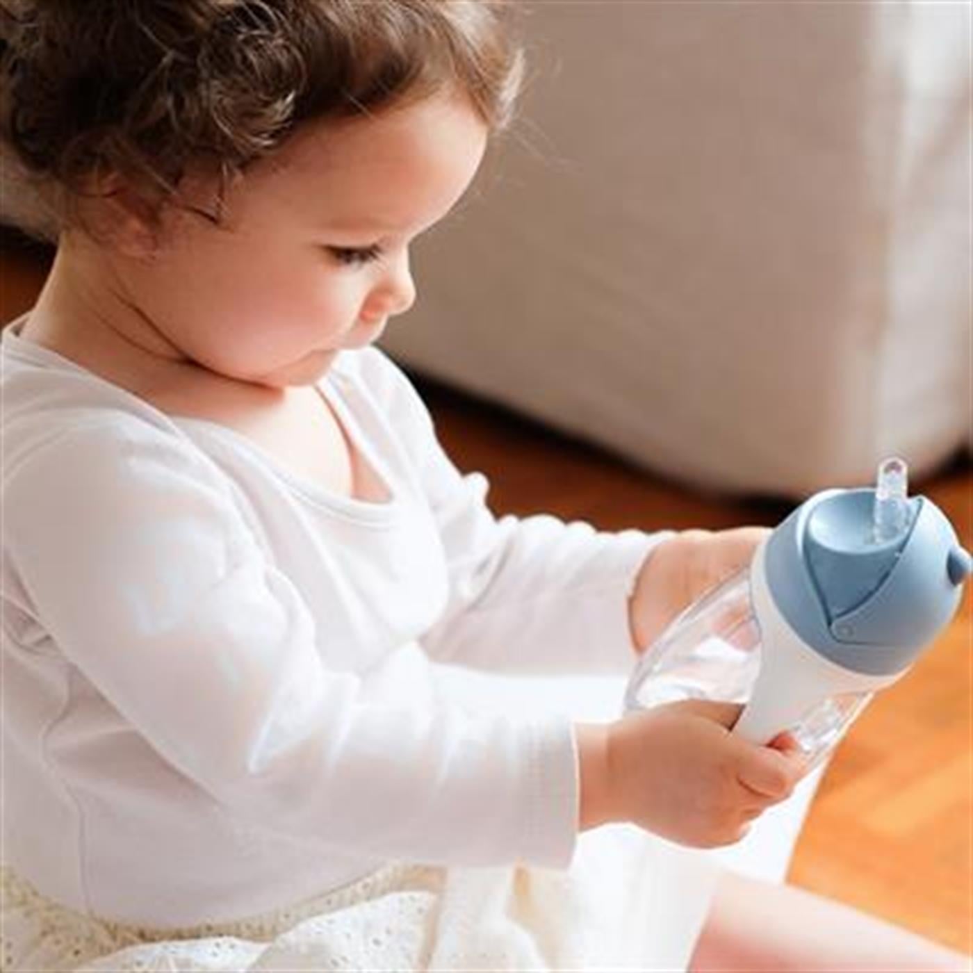 300 ml Şeffaf Pipetli Suluk Windy Blue
