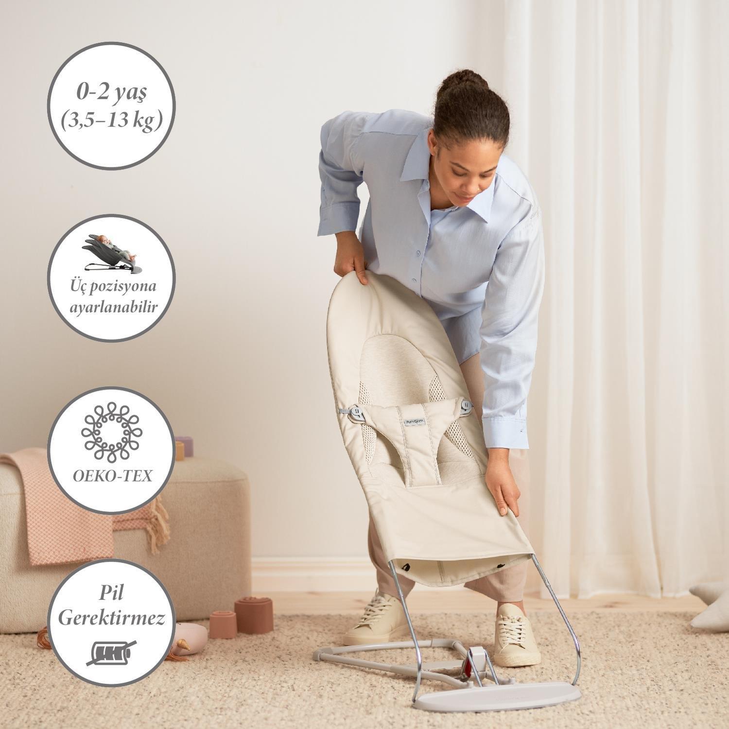 BabyBjörn 2li Set Balance Soft Woven Jersey Üçlü Kumaş Ana Kucağı & Kanguru Mini 3D Jersey Light Beige