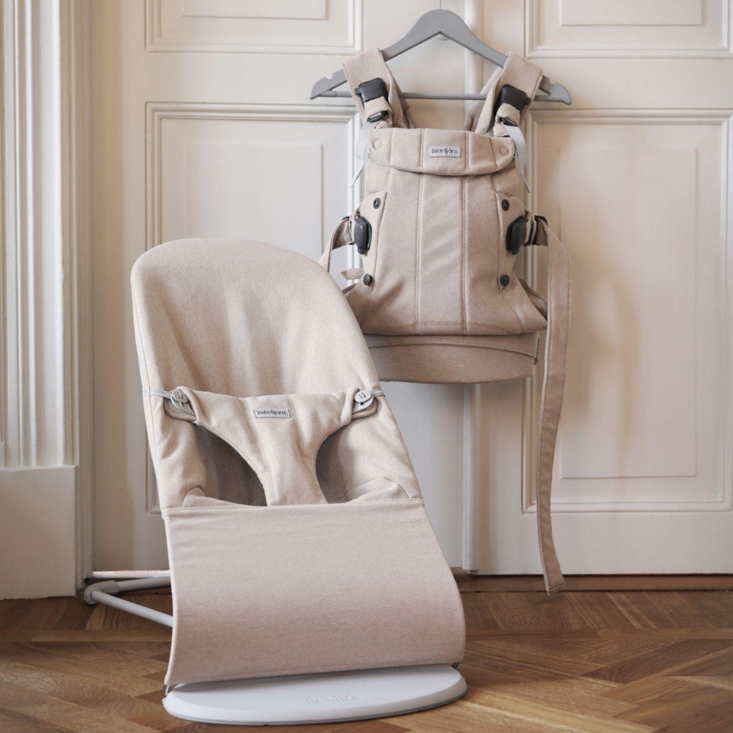 BabyBjörn 2li Set Bliss Ana Kucağı & Kanguru Harmony Woven Melange Light Beige