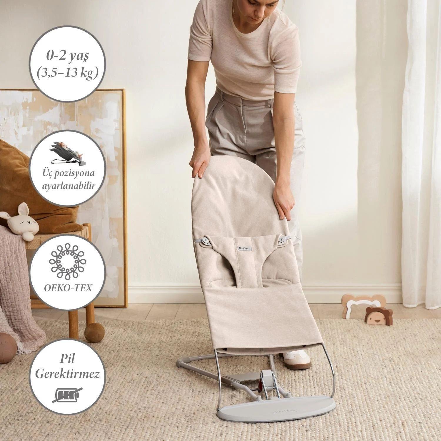 BabyBjörn 2li Set Bliss Ana Kucağı & Kanguru Harmony Woven Melange Light Beige